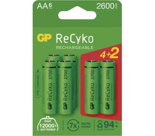 GP ReCyko HR06 (AA) 2 600 mAh 6 ks
