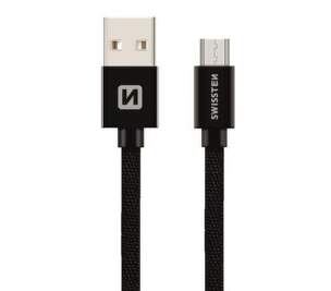 Swissten datový kabel micro USB 0,2 m černý