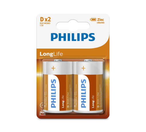 Philips LongLife D (R20), 2ks