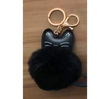 GFTSE PomPom, klíčenka kočka černá