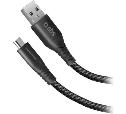 SBS USB 2.0/USB-C datový kabel Unbreakable 1m, černá