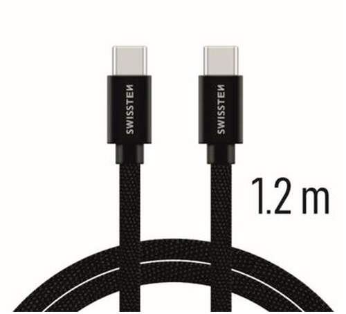 Swissten Dátový kábel USB-C / USB-C 1,2 m čierna
