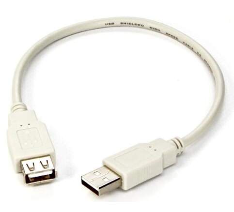 Logo USB kabel (2.0), AA, M / F, 0.3