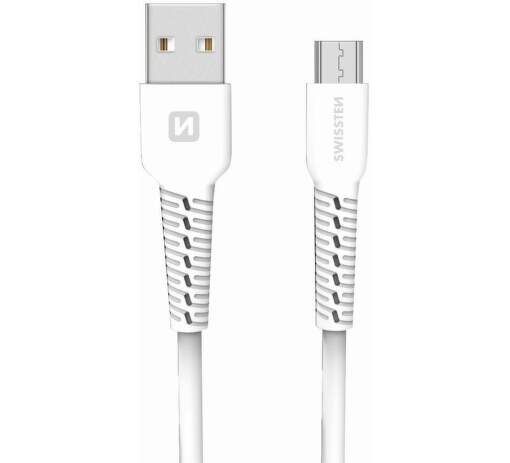 Swissten dátový kábel Micro USB 1 m biela