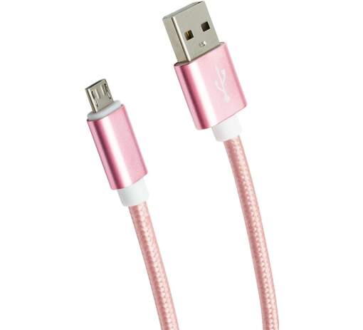 Mobilnet datový kabel USB/USB-C 1 m růžový
