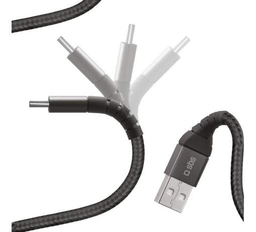 SBS odolný USB-C kabel 1m, černá