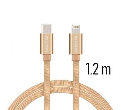Swissten USB-C/Lightning datový kabel 1,2m, zlatá