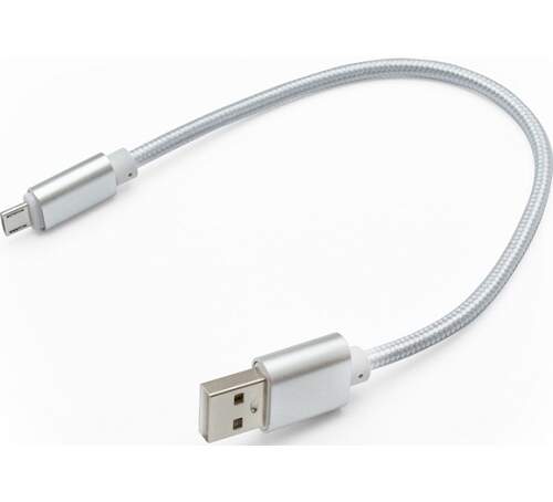 Mobilnet datový kabel Micro USB/USB 0,2 m stříbrný