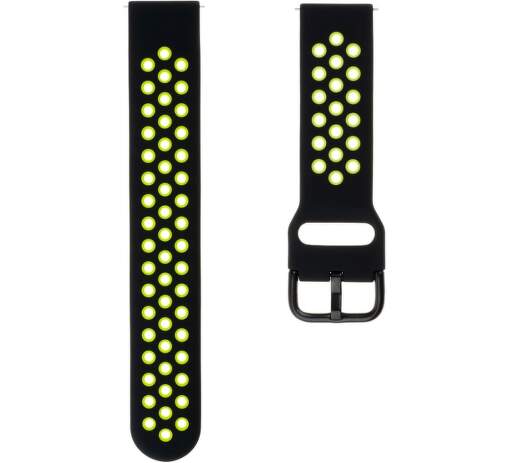 Fixed sportovní silikonový řemínek pro smartwatch 22 mm černo-limetkový