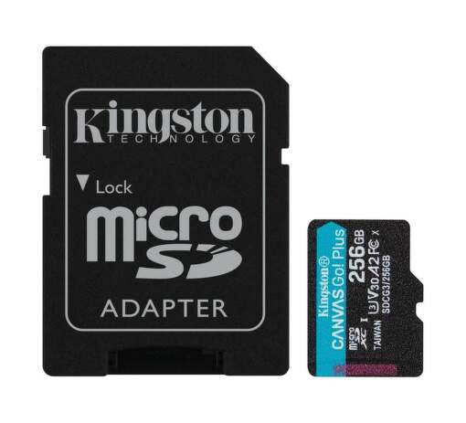 Kingston Canvas Go Plus 256 GB mSDXC U3 V30 + SD Adaptér