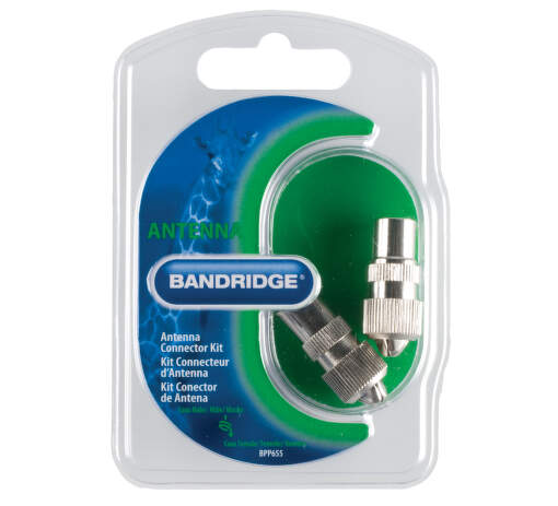 Bandridge BPP655 Anténní konektor + zásuvka, poniklované