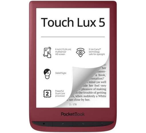 PocketBook 628 Touch Lux 5 červená