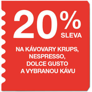 20 % sleva na kávovary Krups, Nespresso, Dolce Gusto a vybranou kávu