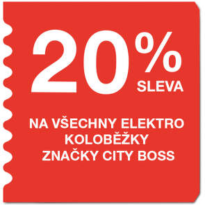 20 % sleva na všechny elektro koloběžky značky City Boss